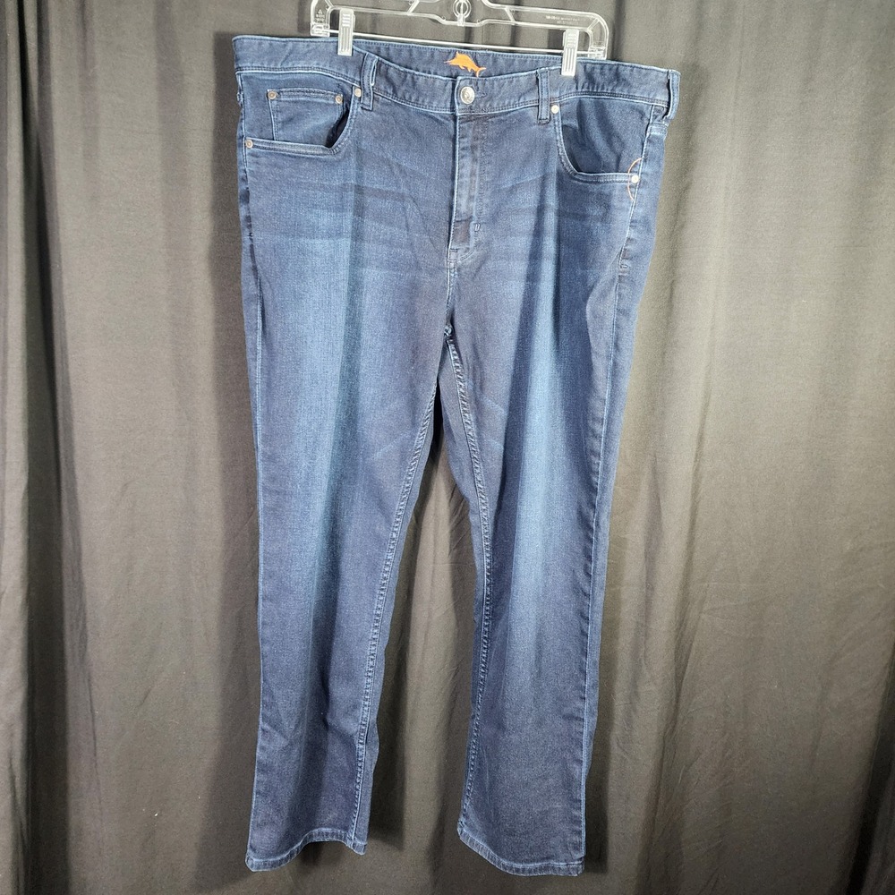 Tommy Bahama Mens Dark‎ Wash Straight Leg Stretch Denim Jeans 42x30 Blue